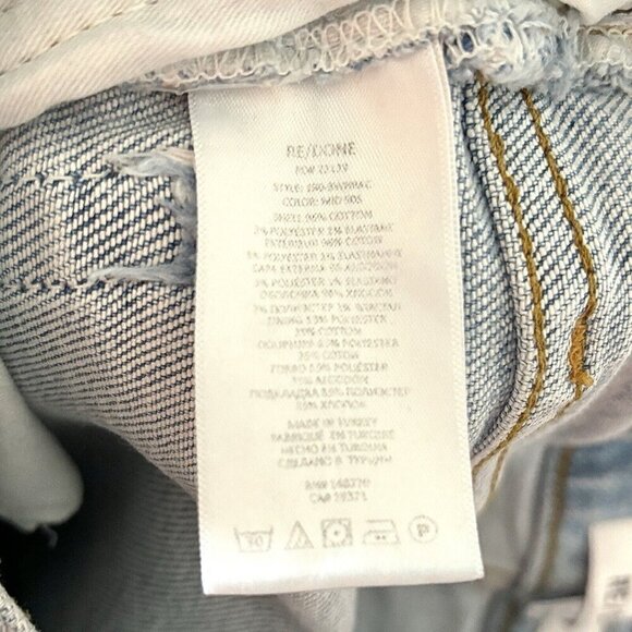 RE/DONE 90’s High Rise Ankle Crop Jeans Light Wash Button Closure Women’s Sz 25 - Picture 7 of 8